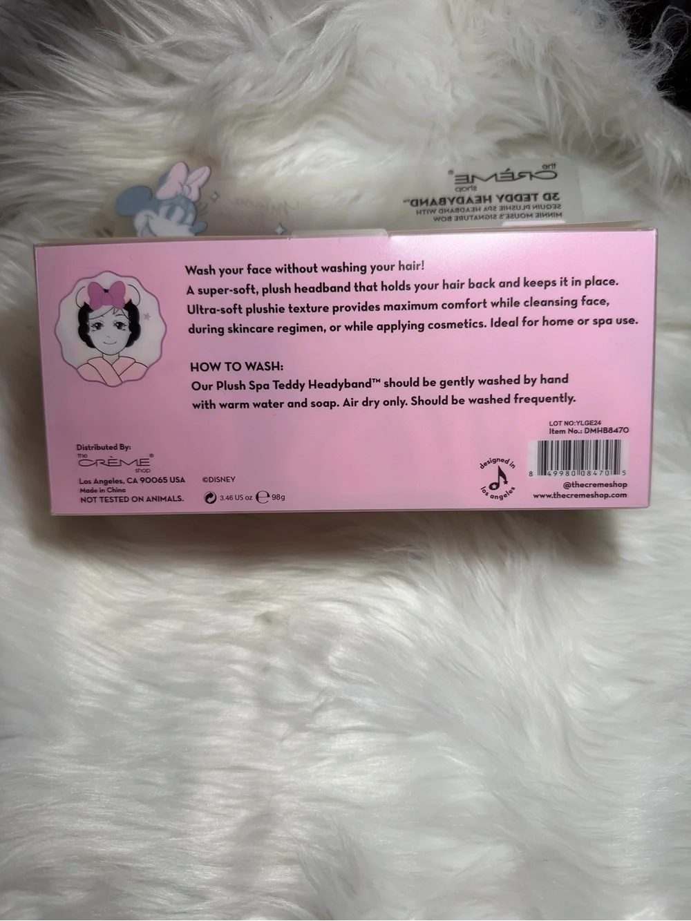 The Crème Shop Minnie Mouse Pink Sequin Teddy Headband - Pink Ear Spa Headband
